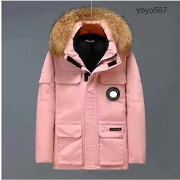 Parka in piumino da uomo Piumini in piumino da uomo Giubbotti da lavoro invernali Giacca da esterno ispessita Moda per mantenere al caldo le coppie Trasmissione in diretta Cappotto d'oca canadese Goode S7VC