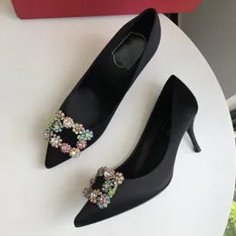 strass nero Sandali decorati con cristalli con tacco a spillo Tacchi per donna Scarpe da sera per feste open toe Pelle di vitello a specchio designer di lusso Sposarsi