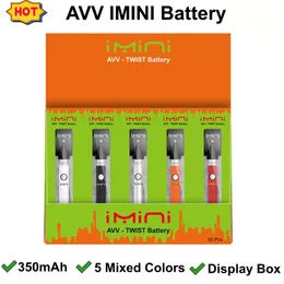 USA UK CA Most Porpular 510 Thread Imini Batterie Einstellbare Spannung Verdampfer Vape Pen Vaper Auswechselbare 350 mAh Batterien für D8 D9 D10 Dickölkartuschenwagen