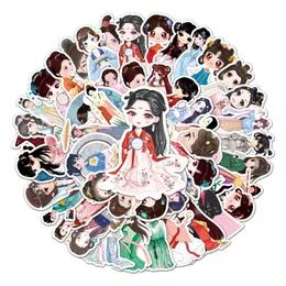 51 PCS HANFU 만화 창조적 인 낙서 방수 스티커 PVC 자동차 성격 트렌드 장식