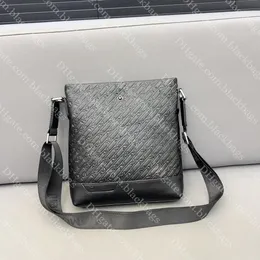 2024 Cowhide Kabartmalı Erkek Omuz Torbası Tasarımcı Crossbody Bag Klasik Siyah Orijinal Deri Messenger Çantası Erkekler Cüzdan Telefon Kılıfı