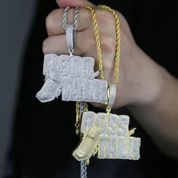 Hip Hop Penant Necklace Iced Out Bling 5A Cubic Zircon Initial Rock Punk Letter Ross Talk Cellular Phone Pendant Halsband smycken265q