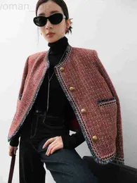 Kvinnorjackor Designer Chan New Brand Jacket Fashion Top-klass Autumn Winter Tassels Metal Buckle Tweed Coat Overcoat Leisure Spring Coats Cardigan