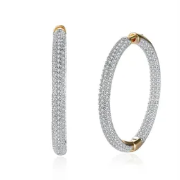 Hemiston Top Quality Luxury Big Full Paled Cubic Zirconia Creole Hoop örhängen Romantiska smycken gåva för kvinnor brincos tf 126e T1271Q