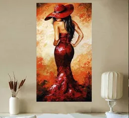 Большие абстрактные сексуальные женские картины ручной работы, домашний декор, настенные художественные картины, ручная роспись, нож, красная фигура, картина маслом на холсте1246698