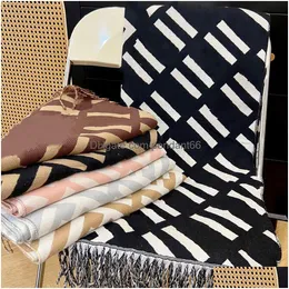 6Color Designer Cashmere Scarf Women Fashion Autumn Winter Warm Letter Shawl Clothing Collocation 180x65cm Drop Delivery