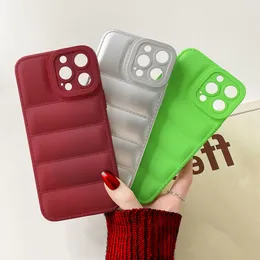 Colorful Down Jacket Phone Case For iPhone 15 14 13 12 11 Pro Max Soft Silicone fashion phone case
