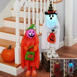 Andra evenemangsfestleveranser 82/94 cm Söt Halloween Trick-or-Treaters Party Kids Decoration med färgförändringsljus för Porch Room Corner eller Cover-Outdoor 231019