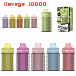 SAVAGE JUICE BOTTLE Puff 10000 Vape originale desechable 22ml Preriempito 2% 3% 5% Mesh Coil Controllo del flusso d'aria Ricaricabile all'ingrosso Bulk vs Randm Tornado 7000 9000 9k 12k