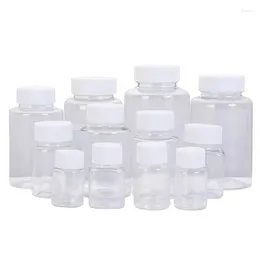 Storage Bottles 30/50/100ml Empty Filling Bottle Transparent Plastic Large Mouth Wide With Cap Sealing