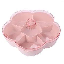 Set di stoviglie separabili a forma di fiore piatto per frutta piatto per caramelle e noci contenitore per antipasti vassoio con coperchio 6 scomparti