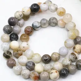 Beads Natural Bamboo Leaf Agates Stone 6mm 8mm 10mm Multicolor Jaspers Onyx Round Loose Spacers Diy Jewelry Findings 15" B3473