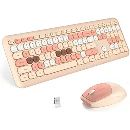 Tangentbord trådlöst tangentbordmuskombo 2 4G kompakt och ergonomisk bärbar design för datorfönster skrivbord 231019 2024
