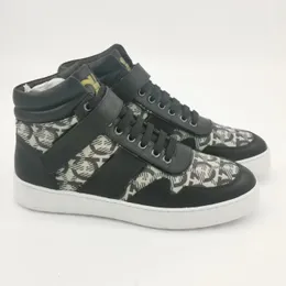 Ferragam topp gancini bästa kvalitet män populära höga sneakers skor gummi sula man skateboard promenad kalvskinn läder utomhus varumärken skor eu38-46