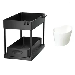 Klädförvaring 2 Tier Sliding Cabinet Organizer Drawer Under Sink Organizers och Multi-Purpose Badrum