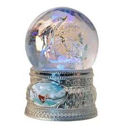 Objetos decorativos Figuras Carrusel bola de cristal caja de música nieve bola de cristal Bluetooth Navidad caja de música nieve 231019