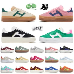 Low Top Women Bold Designer Casual Shoes Pink Gum Cream Collegiate Green Solar Orange White Black Suede Leather Platform Sneakers Flat Plate-forme Sports Trainers