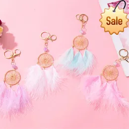 Dream Catcher Key Pendant Creative Car Key Chain Girl Bag Feather Pendants Gift Lovely Practical Keychain Pendant Accessories