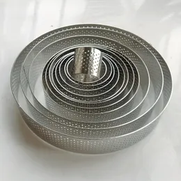 Bakformar 3,5 cm hög 3,5 cm-20 cm rund rostfri 304 perforerad sömlös ring quiche ring tårta pajring med hål 231018