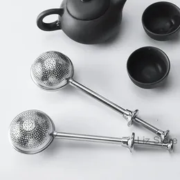 TEA Silter Ball Push Infuser Rostfritt stål Löst blad Herbal Teskoon Siles Filter Diffusor Kök Bar Drinkware Tool Th1204