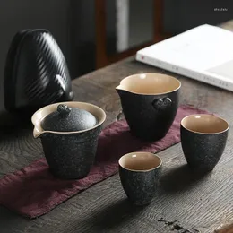 Teegeschirr-Sets, japanischer Stil, Teekanne, tragbares Reise-Teeset, schnelle Tasse, ein Topf, zwei Tassen, Büro, Keramik, Wasser