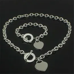 Regalo di Natale di designer di gioielli Set di braccialetti con collana di design d'amore in argento 925 Set regalo di anniversario di matrimonio