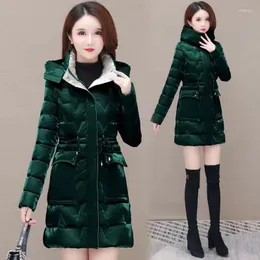 Women's Trench Coats Bright And Washable Down Cotton Jacket For Mid Length 2023 Winter Small Man With Waisted Ja