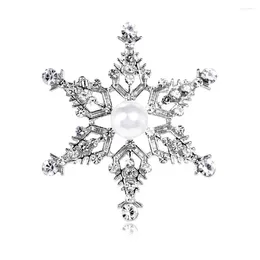 Brooches Snowflake For Women Unisex 2-color Christmas Year Winter Flower Party Daily Clothing Suit Coat Accesories Pin