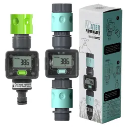 Watering Equipments Digital Water Flow Meter Hose for Outdoor Garden Measure Consumption and Rate with Quick Connectors 231019