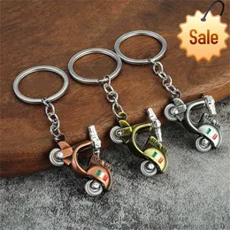 Creative Mountain Motorcycle Keychain Wheels Can Rotate Metal Key Ring For Men Car Key Holder 3D Crafts Key Accessories Gifts