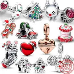 925 Sterling Silver fit pandora charms Bracelet beads charm Original Christmas Car Tree Reindeer Mouse