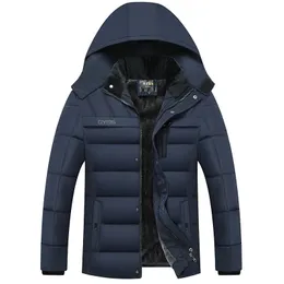 Homens para baixo parkas jaqueta de inverno moda casaco com capuz grosso quente à prova vento presente para pai marido parka tamanho grande 231018