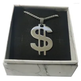 Pendanthalsband 316L Rostfri personlighet Street Rap Hip Hop Dollar Sign Necklace Titanium Steel Fashion Jewelry