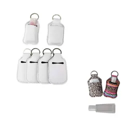 30ml Sublimation Blank Bottles Neoprene Party Perfume Holders SBR White Hand Sanitizer Set Bottle Holder Keychain Gift WY12575692884
