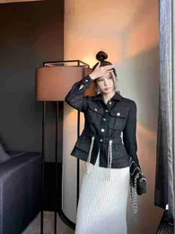 Kvinnors jackor designer chan cccc 2023 nya jackor kvinnor winter jacka kvinnor mode camellia tweed coatt cardigan 33gq