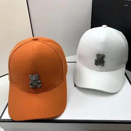 Casquettes de baseball Casquette de baseball d'été pour femmes coréennes ours sauvage strass chapeaux de soleil rue Kpop visières extérieures chapeau Hip Hop