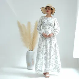 Повседневные платья 2023, богемное праздничное длинное платье с цветочным принтом, женское осеннее мусульманское турецкое платье Femme Eid Mubarek Vestidos Elegantes Para