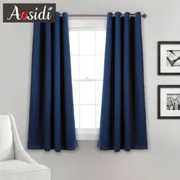 Curtain Solid Blackout Short Curtains For Window Living Room Bedroom Kitchen Small Curtains Drapes Shading Blinds Cortinas Rideaux 231019