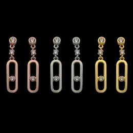 Французская мода Mesk LuckyThree Движение бриллиантов Циркулярные серьги Ожерель