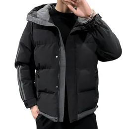 Mens Down Parkas Windproof and Warm Cotton Jacket for Men Color Blocking Hooded Winter Coat 231018