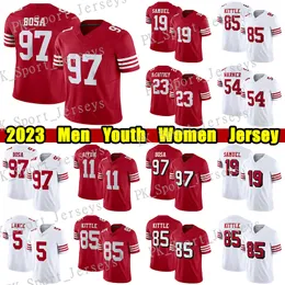 #23 Christian McCaffrey Forma Futbol #85 George Kittle Nick Bosa Brandon Aiyuk Javon Kinlaw Deebo Samuel Fred Warner Steve Young Joe Montana Forma