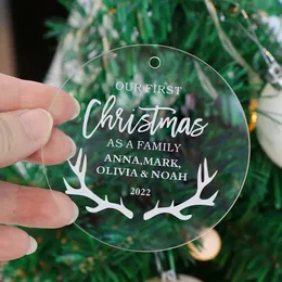 Christmas Decorations Personalized Ornaments Acrylic 1st Married Ornament First Gifts for Baby 231018