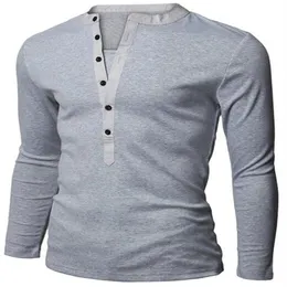 قميص Henley للرجال تصميم شهير Tee Tops Long Sleeve الأنيق النحيف FIT THERET BUNTING BLACKET DASAL