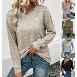 Damenpullover, lässig, locker, einfarbig, Rundhalspullover, Herbst/Winter, elegante Bürodame, langärmelig, Strickpullover, Damenoberteile, S-XXL