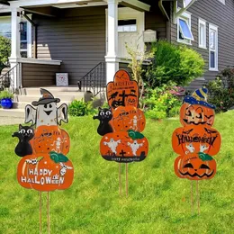 1 Set Halloween-Gartenstecker, Hofschild mit Pfahl für Gartendekoration, Halloween-Dekor, Herbstdekoration, Geschenk für Gärtner