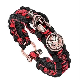 Catena a maglie Moda Outdoor Uomo intrecciato multifunzione campeggio Spartan casco corda braccialetti preferiti245k