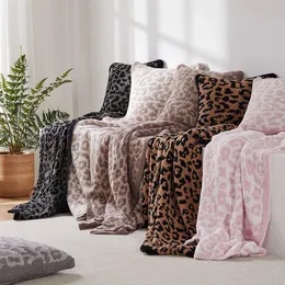 Filtar halva sidor fleece boho stil sonic stitch filt för barfota barn hem leopard tryck pläd kast sängöverdrag 231019