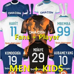 2023 2024 مرسيليا Vitinha ounahi كرة القدم القميص المشجعين نسخة Maillots de Foot Payet 23 24 Ounahi Men Guendouzi Kids Aubameyang Nuno Harit