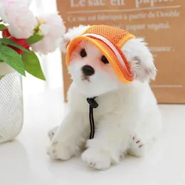 Hundkläder Pet Cat Hat Söt båge Sunshade Cap andas Summer UV Protection Sunhat med justerbara spänne husdjur leveranser