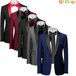 Mäns kostymer Blazers Men 'Skinny Terno Masculino Formal Slim Fit Tuxedo Prom Suit / Men Groom Wedding Blazers Jacket Högkvalitativ klänning Päls 5xl 6xl 231018